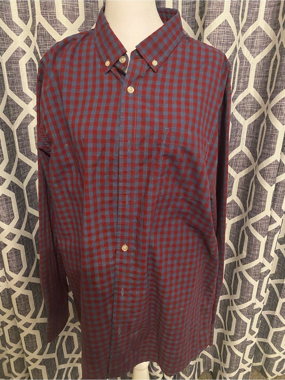 Sonoma Men's Button-Down Plaid Shirt in Burgundy & Teal